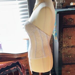 Elegant White Lace Bustier with Garter Straps